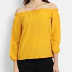 💥Moa Moa Off-Shoulders Yellow Top M
